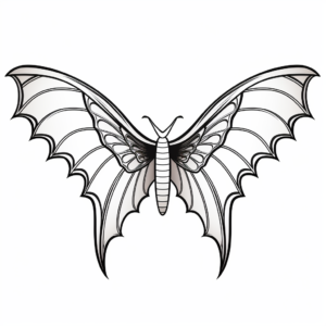 Stylized Art Deco Bat Wings Coloring Pages 2