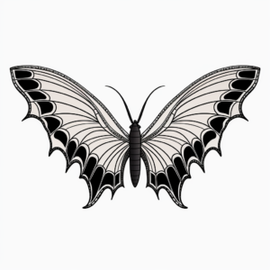 Stylized Art Deco Bat Wings Coloring Pages 3