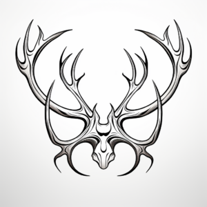 Stylized Artistic Deer Antler Coloring Pages 1