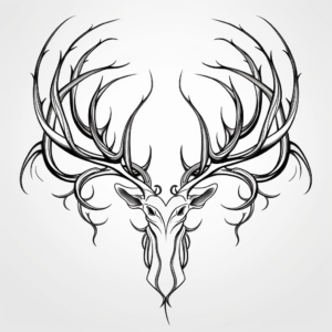 Stylized Artistic Deer Antler Coloring Pages 3