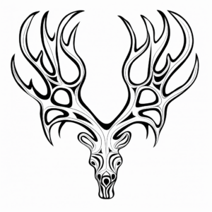 Stylized Artistic Deer Antler Coloring Pages 4