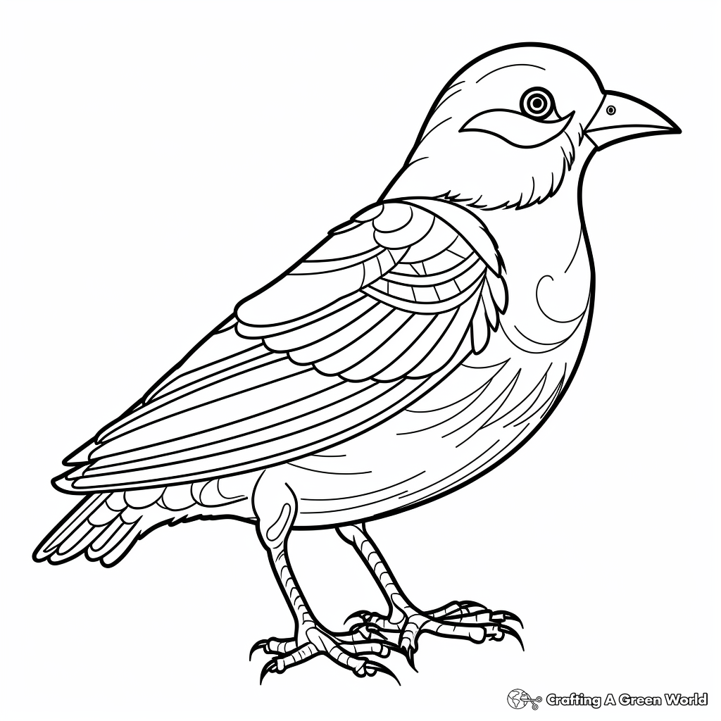 Stylized Crow Adult Coloring Pages 2