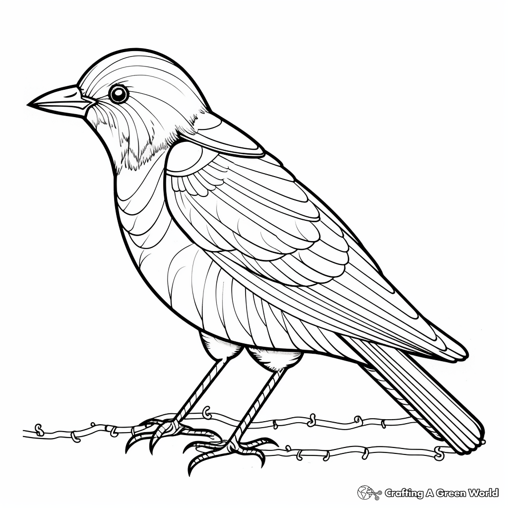 Stylized Crow Adult Coloring Pages 4