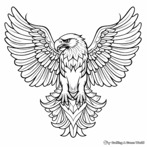 Stylized Eagle Tattoo Design Coloring Pages 1