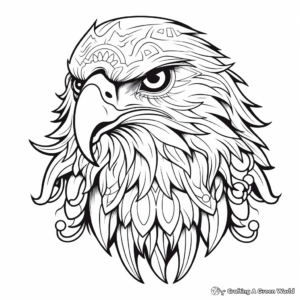 Stylized Eagle Tattoo Design Coloring Pages 2