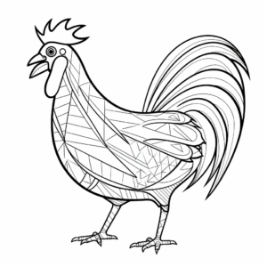 Stylized Fancy Chicken Breed Coloring Sheets 1