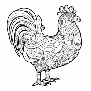 Stylized Fancy Chicken Breed Coloring Sheets 3