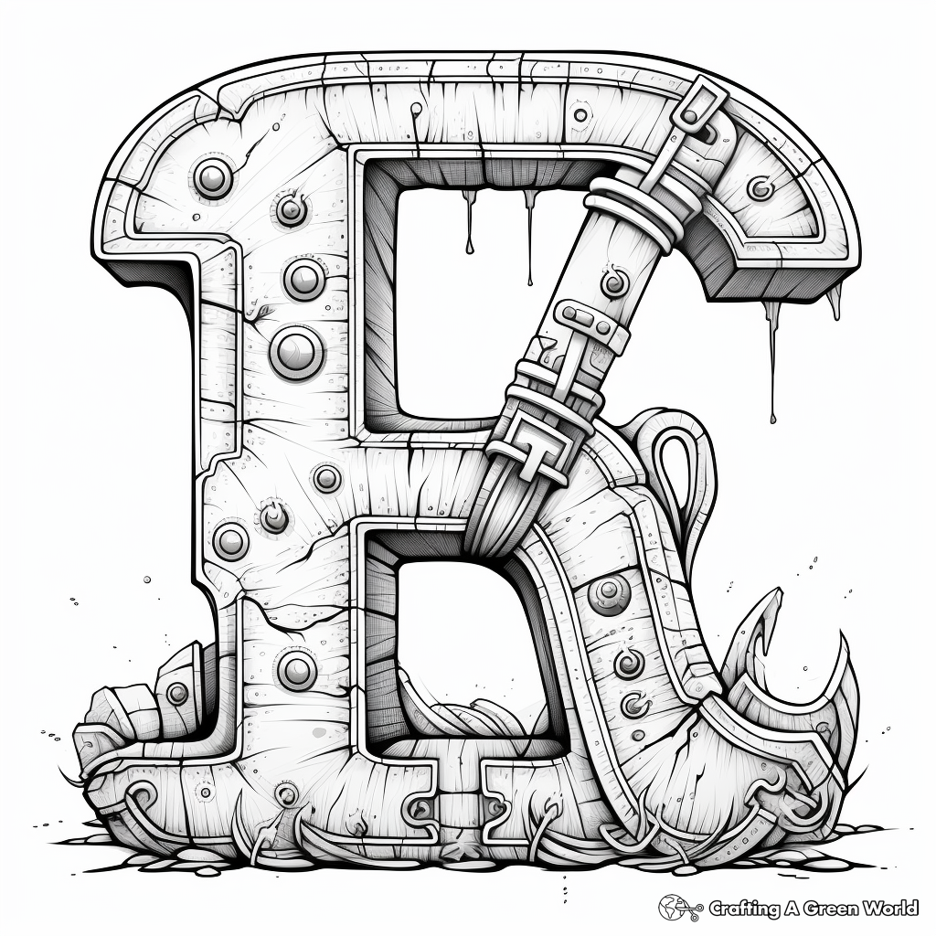 Stylized Fantasy Alphabet Coloring Pages 1