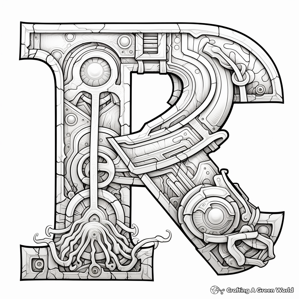 Stylized Fantasy Alphabet Coloring Pages 2