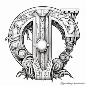 Stylized Fantasy Alphabet Coloring Pages 3
