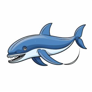 Stylized Graphic Blue Whale Coloring Pages 1