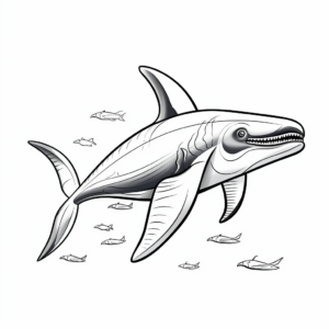 Stylized Graphic Blue Whale Coloring Pages 2