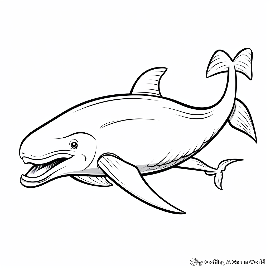 Stylized Graphic Blue Whale Coloring Pages 4