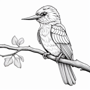 Stylized Kingfisher Coloring Pages for Teens 4