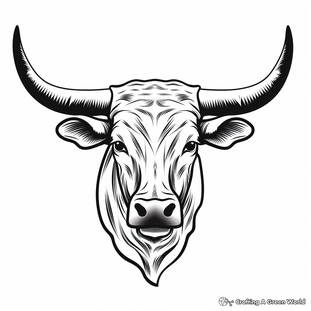 Stylized Longhorn Logo Coloring Pages 1
