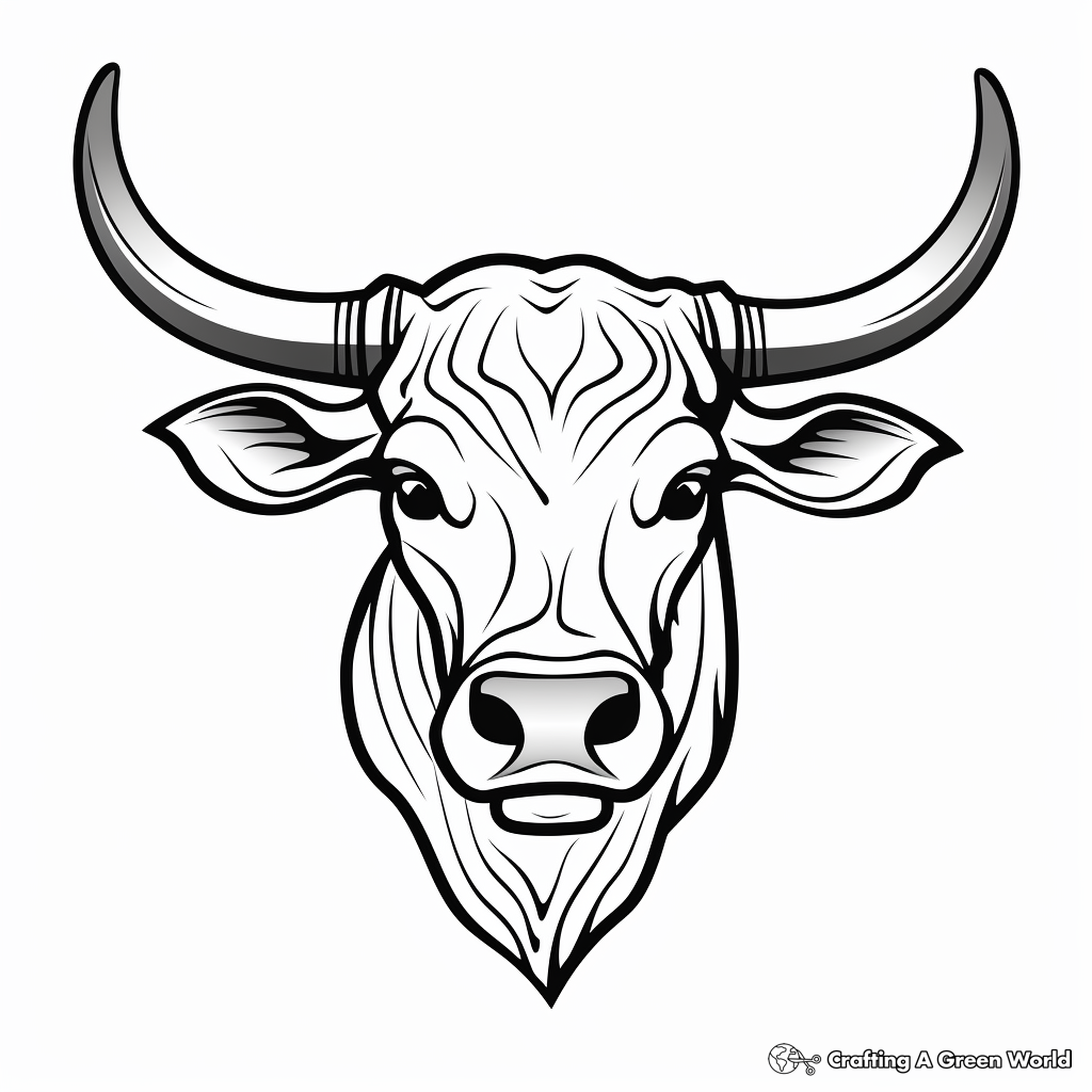 Stylized Longhorn Logo Coloring Pages 2