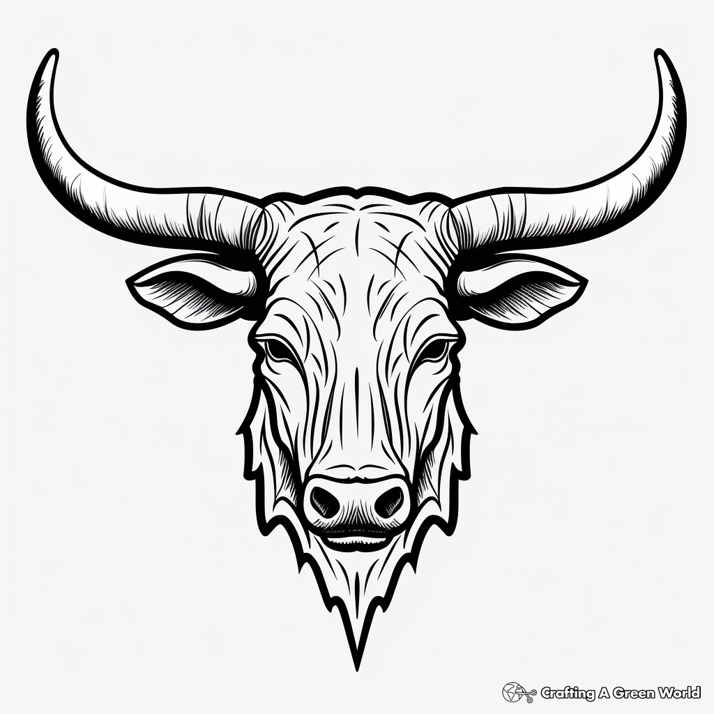 Stylized Longhorn Logo Coloring Pages 3