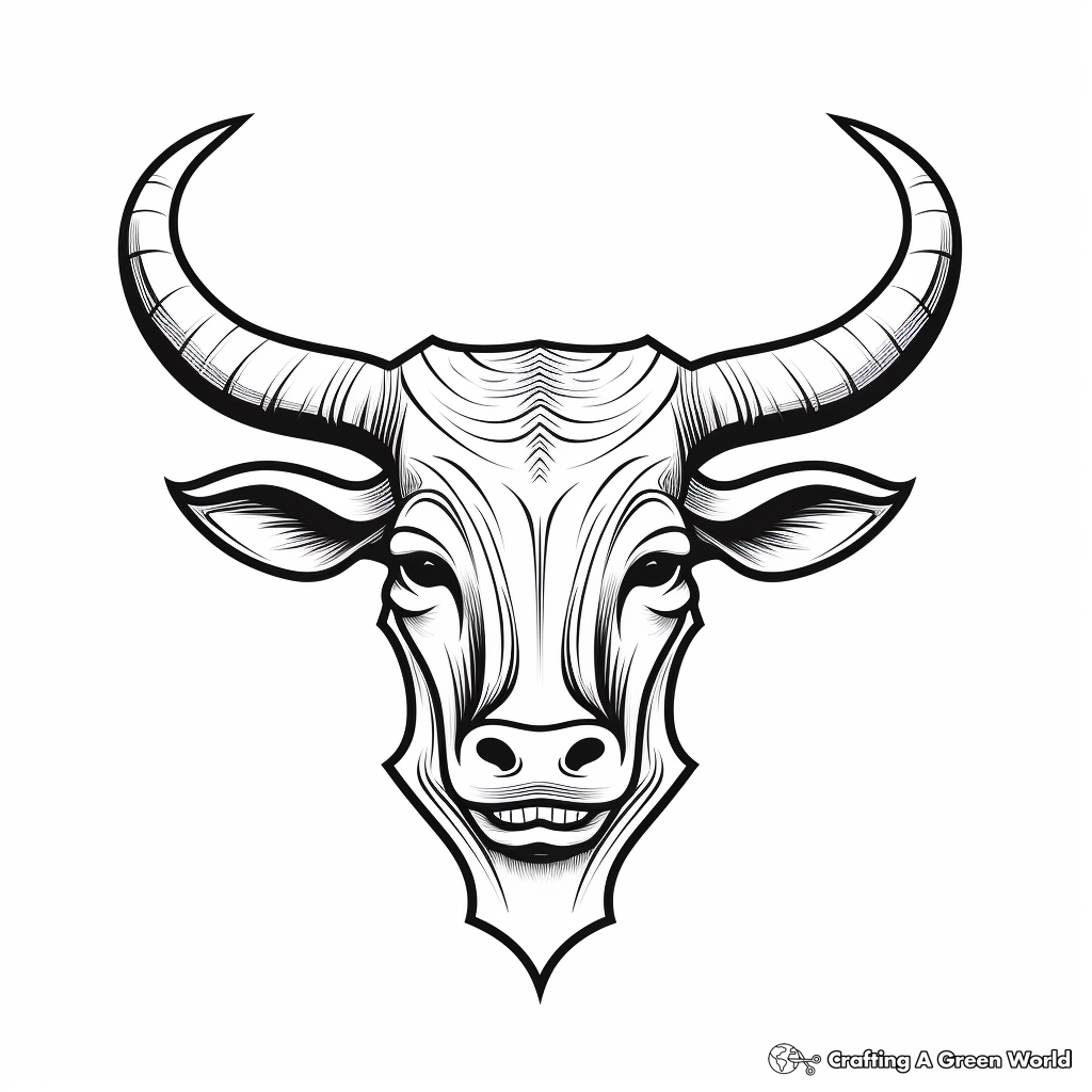 Stylized Longhorn Logo Coloring Pages 4