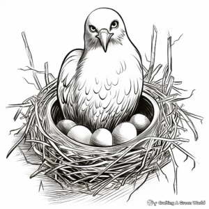 Stylized Osprey Nest Coloring Pages 2