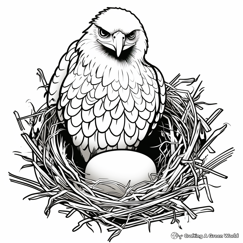 Stylized Osprey Nest Coloring Pages 4