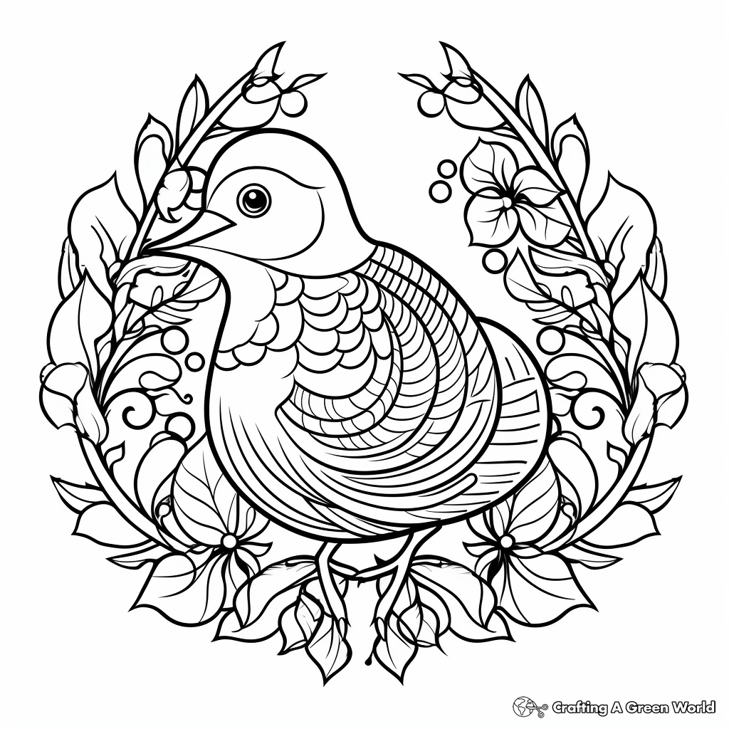 Stylized Peace Dove in Mandala Coloring Pages 2