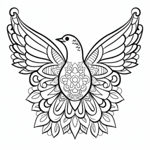 Stylized Peace Dove in Mandala Coloring Pages 4