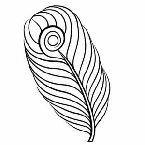 Stylized Peacock Feather Coloring Pages 1