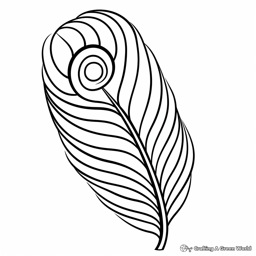 Stylized Peacock Feather Coloring Pages 1