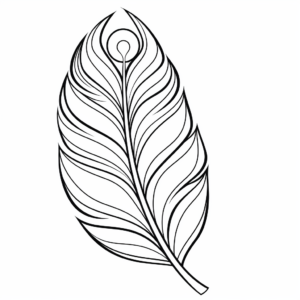 Stylized Peacock Feather Coloring Pages 4