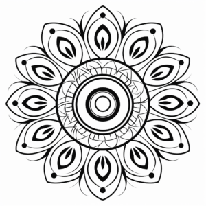 Stylized Peacock Mandala Coloring Pages 3