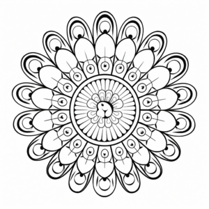 Stylized Peacock Mandala Coloring Pages 4