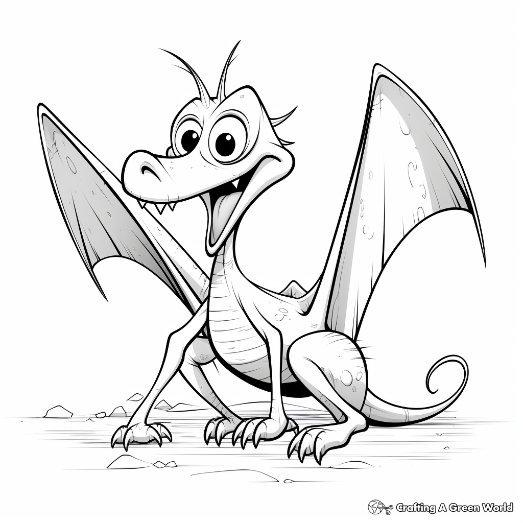Stylized Pterodactyl Coloring Pages for Artistic Teens 4