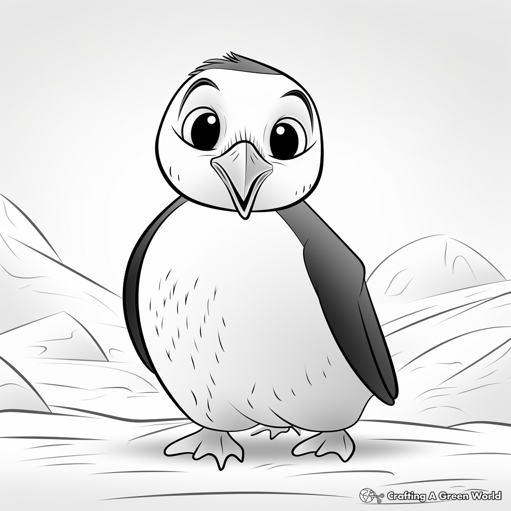 Stylized Puffin Portraits Coloring Pages 2