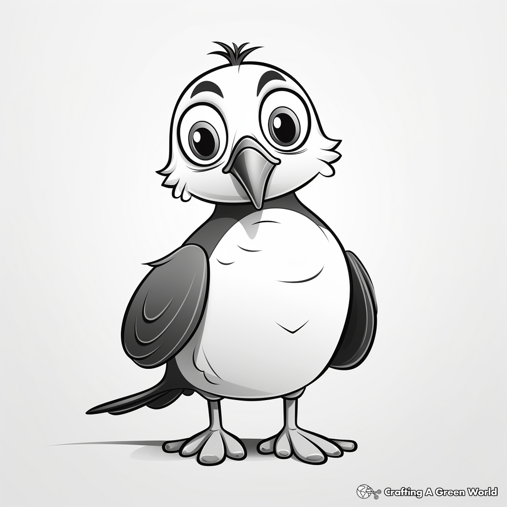 Stylized Puffin Portraits Coloring Pages 3
