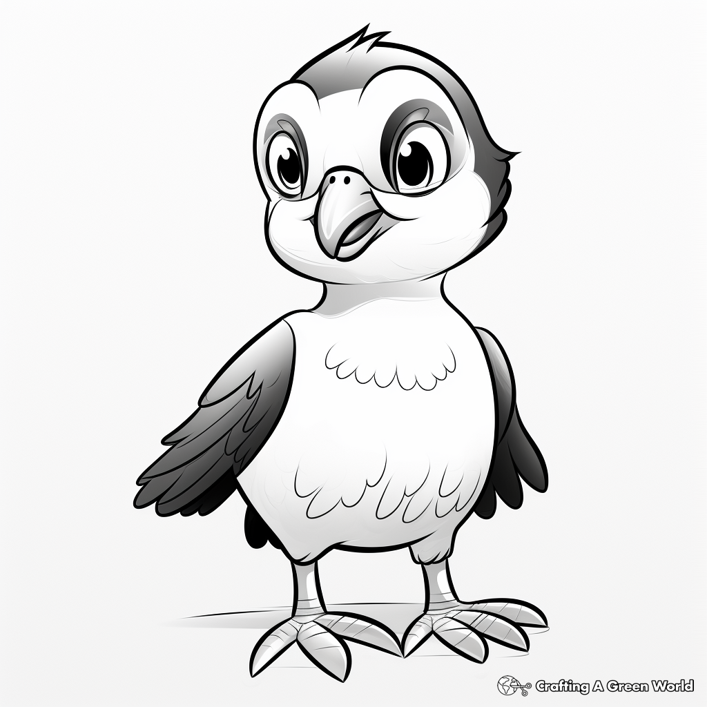 Stylized Puffin Portraits Coloring Pages 4