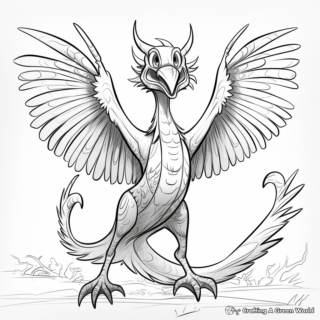 Stylized Pyroraptor Art Coloring Pages 1