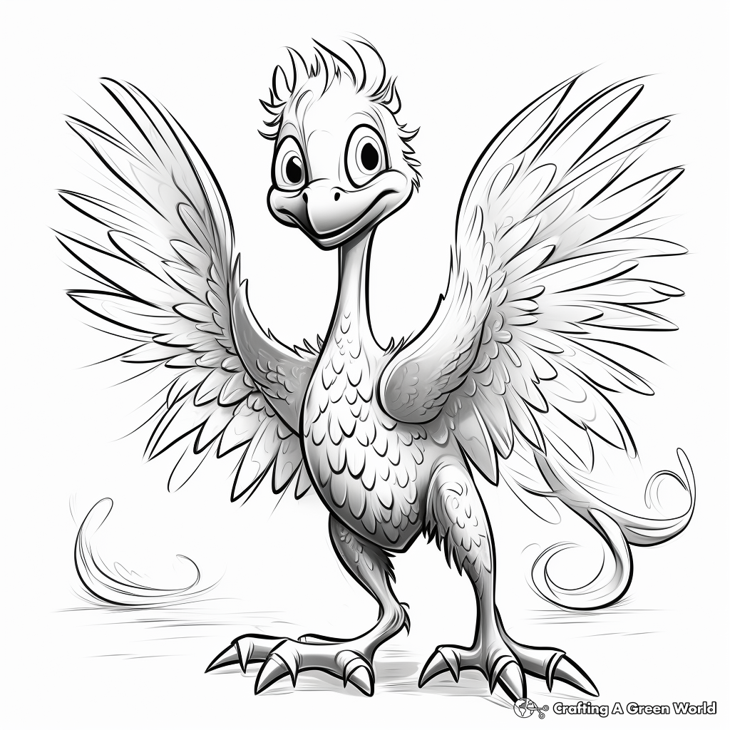 Stylized Pyroraptor Art Coloring Pages 2