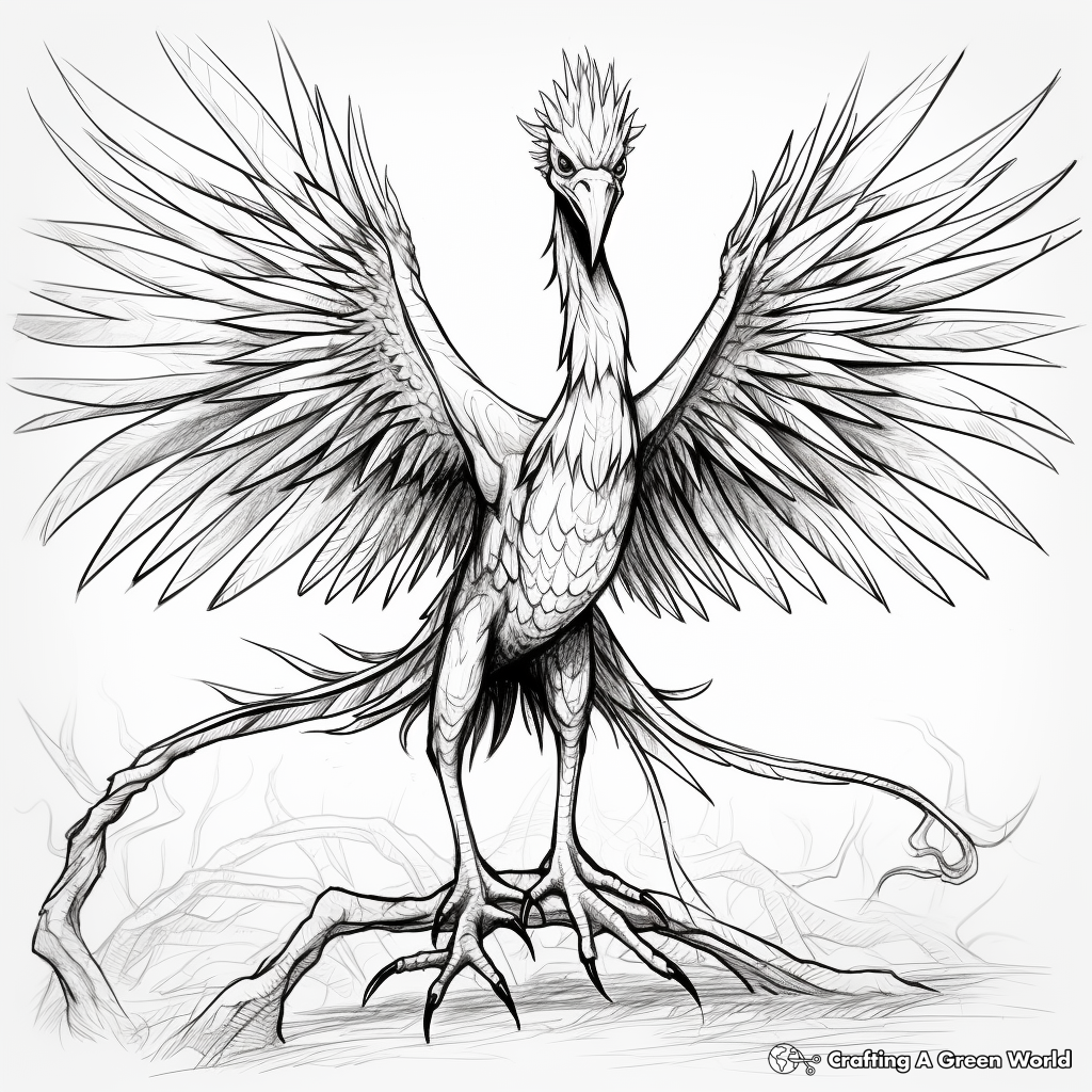 Stylized Pyroraptor Art Coloring Pages 3