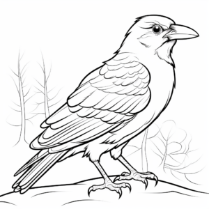 Stylized Raven Coloring Pages for Modern Designs 1