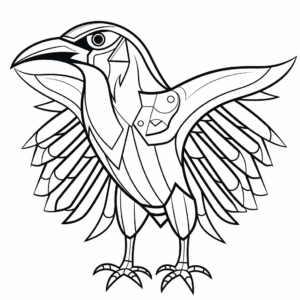 Stylized Raven Coloring Pages for Modern Designs 2