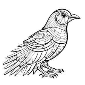 Stylized Raven Coloring Pages for Modern Designs 3