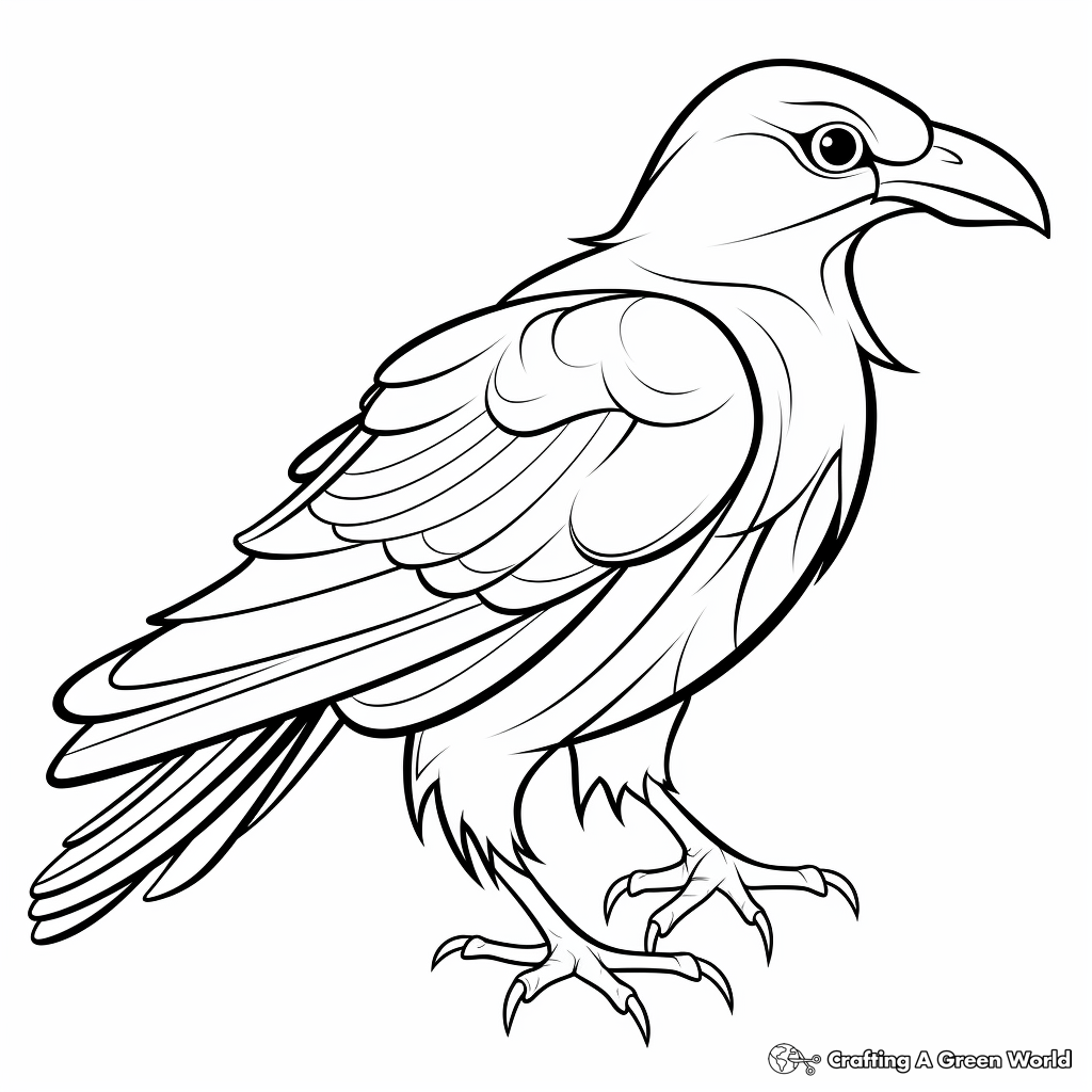 Stylized Raven Coloring Pages for Modern Designs 4