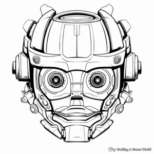 Stylized Robot Head Coloring Pages: Futuristic Fun 4