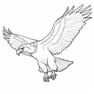 Stylized Steller's Sea Eagle Flying Coloring Pages 3