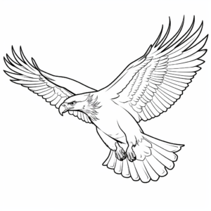 Stylized Steller's Sea Eagle Flying Coloring Pages 4