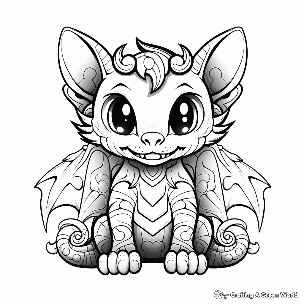 Stylized Symmetrical Dragon Coloring Pages 2