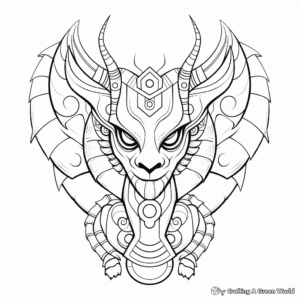 Stylized Symmetrical Dragon Coloring Pages 4