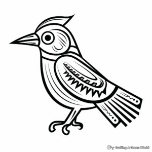 Stylized Tribal Blue Jay Coloring Pages 1