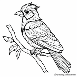 Stylized Tribal Blue Jay Coloring Pages 3