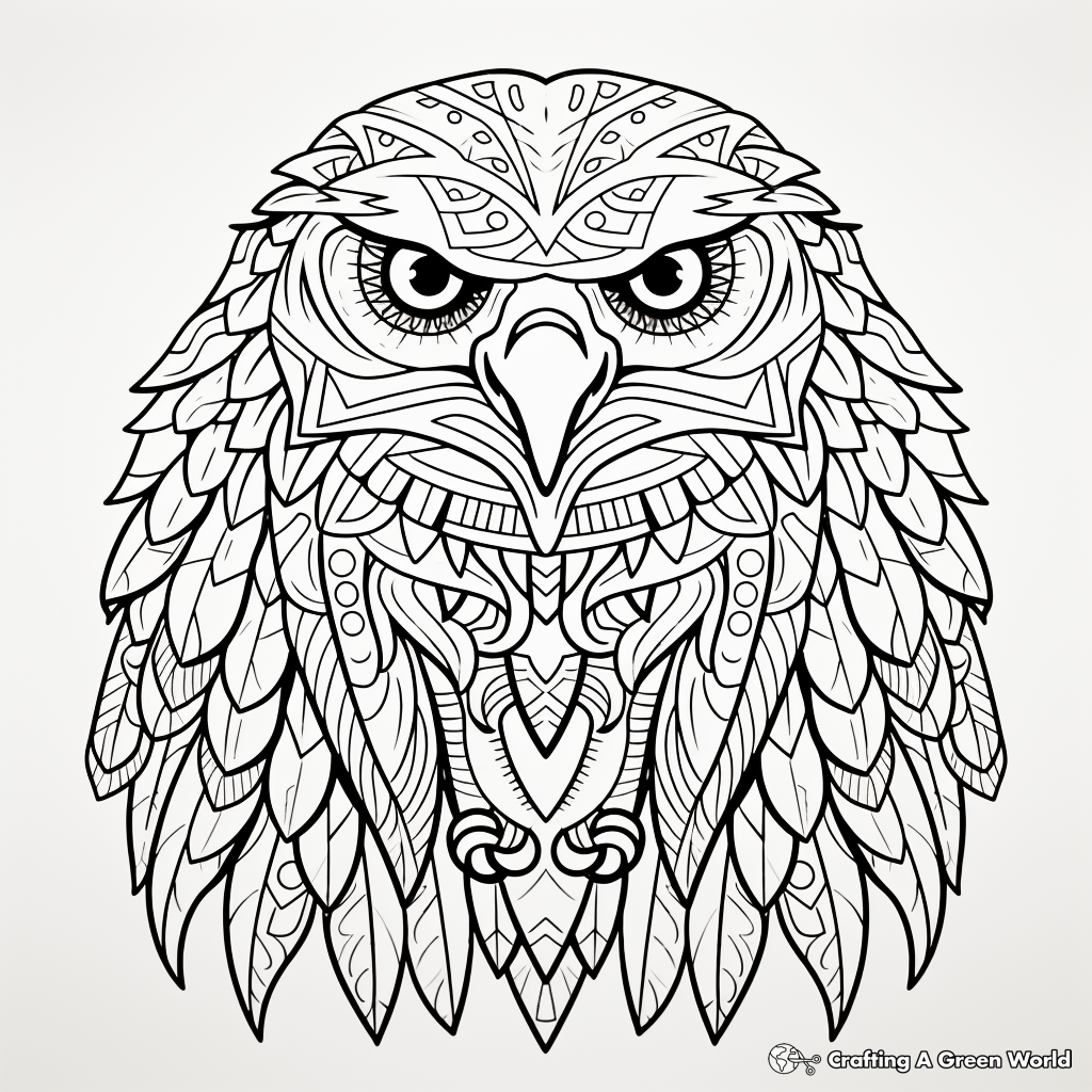 Stylized Tribal Eagle Coloring Pages for Artists 3